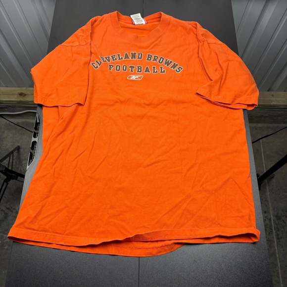 Vintage Cleveland Browns Football T-Shirt Reebok Orange Mens Large L - Picture 1 of 4